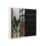 Riidekapp ADRK Furniture Olivier, valge/must