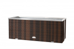 Pol&uuml;uretaanist &otilde;ues olev lillepott alumiiniummetallist viimistlusega, 108 cm x 39 cm x 43 cm