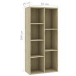 vidaXL raamaturiiul Sonoma tamm, 50 x 25 x 106 cm, puitlaastplaat