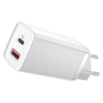 Baseus seinalaadija GaN2 Lite PD 65W 1x USB-C 1x USB valge