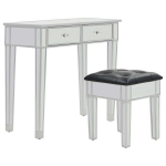 vidaXL peegeldava pinnaga tualettlaud tooliga, MDF ja klaas