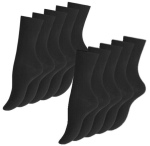 Naiste sokid &otilde;mblusteta, 100% puuvillast, mustad, 10 tk