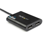 USB-adapter kahe DisplayPort'i jaoks - StarTech.com - USB 3.0 - 4K 60 Hz - 2 DP-porti - Must