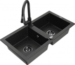 Graniidist k&ouml;&ouml;givalamu Mexen Mario koos segisti ja sifooniga, Metallic black/silver+Black