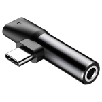 Baseus adapter L41 USB-C - USB-C - 3,5 mm pistikupesa must
