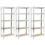 vidaXL hoiuriiulid 3 tk h&otilde;bedane 75 x 30 x 172 cm teras ja MDF