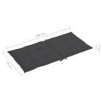 vidaXL aiatooli istmepadjad 2 tk antratsiithall 100 x 50 x 3 cm