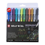12-t&uuml;kiline geelipliiatsite komplekt - SAKURA - Gelly Roll Moonlight - Fluorestsentsed - S&auml;delevaid - Peene otsaga