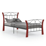Voodiraam vidaXL, must, metallist, 90 x 200 cm, Juoda