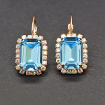 Naiste k&otilde;rvar&otilde;ngad DiamondSky &bdquo;Lourdes II Aquamarine Blue&ldquo; koos Swarovski kristallidega