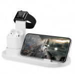 Telefoni, nutikella ja k&otilde;rvaklappide dokkimisjaama juhtmevaba laadija 15 W iOS ja Android Livman BXD-07A