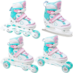 Reguleeritava suurusega uisud-rulluisud 4in1 Raven Lia Mint Led