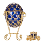 Faberg&eacute; stiilis muna keiserlik kroonimine, ehtekarp koos vankriga