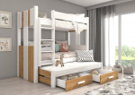 Narivoodi Adrk Furniture Artema koos madratsitega, 80x180 cm, valge/pruun