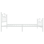 vidaXL metallist voodiraam peatsi ja jalutsiga, valge, 90 x 190 cm