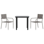 3-osaline Aiam&ouml;&ouml;bli komplekt vidaXL, hall/must