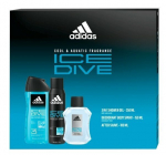 Komplekt meestele Adidas Ice Dive: habemeajamisvaht, 100 ml + du&scaron;igeel, 250 ml + deodorant, 150 ml