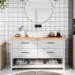 vidaXL vannitoa t&ouml;&ouml;tasapind, helepruun 140x60x4 cm, t&ouml;&ouml;deldud t&auml;ispuit