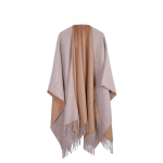 Unisex villane sall - poncho Contrast, pruun ja hall, Universaalne