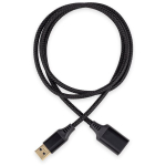Reagle USB-A pikenduskaabel 2 m USB 3.2 Gen 1 5 Gbps must nailonkatte ja kullatud kontaktidega