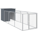 vidaXL koerakuut aedikuga, antratsiithall, 110x405x110 cm, teras