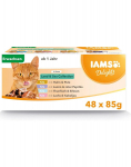 IAMS Delights Adult konservid linnuliha, kala ja lambalihaga, 48x85 g