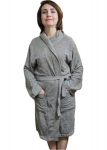 Naiste kapuutsiga puuvillane hommikumantel (Hall)