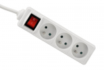Pikenduskaabel koos l&uuml;litiga 10m, 3 x 230V pistikupesa, valge