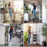 Majapidamisredel 3-astmeline kokkupandav terasredel, 150 kg