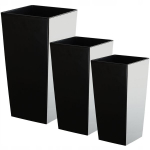 3x lillepoti komplekt Lillepoti sisestus Lillealus k&otilde;rge aed must 57cm