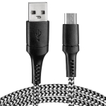 Vayox USB - micro USB punutud kaabel must ja valge 1m VA0150 Vayox