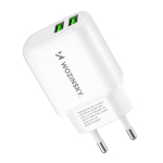 2.4A 2 x USB-A seinalaadija - valge