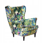 ARI PRINT Skandinaavia k&otilde;rvaklappidega tugitool Family Furniture Monstera lehe roheline