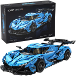 Ehitusplokid Cada V12 Hypercar 3865 el. sinine sportauto