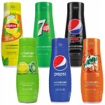 SodaStream Pepsi siirup, Pepsi MAX, Mirinda, 7UP, Lemon Lime, Lipton Ice Tea Peach 440ml, 6 tk