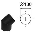 Korstna v&auml;ljalaskeava 45&deg;, D-180 mm, Paksus 2 mm