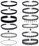Must 12 choker pitsist kaelakee komplekt