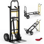 Costway 3 in 1 kott veoauto 4 kummirehvi ja k&ouml;iega k&auml;sik&auml;ru transpordiveok mahutab kuni 360 kg / 450 kg