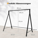 Costway metallist kiigeraam 5 riputusr&otilde;ngaga kiigealus 210 x 115 x 175 cm must