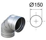 Diverter 90&deg; koos puhastusluugiga. D-150 mm.