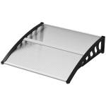 V&auml;lisukse/akna katus, ilmastikukindel, l&auml;bipaistev, alumiiniumist &uuml;hendusvardad/pol&uuml;karbonaat, 103x96,5x27 cm, must