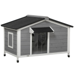 T&auml;ispuidust ilmastikukindel koerakuut, asfaldist katus, eemaldatav p&otilde;rand, 109 cm x 79 cm x 72 cm, hall + valge