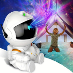 LED 3D galaktika ja t&auml;he projektor "Mini Astronaut" valge