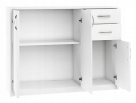 Sahtlituba kapp WHITE 110cm sahtlid raamatukapp
