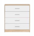 Kummut BRW Nepo Plus KOM4S, tamm/valge