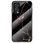 &bdquo;Marble&ldquo; K&otilde;va silikoon (TPU) kaaned - must / kuldne (OnePlus Nord 2)