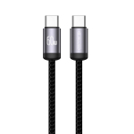 Jellico B27 Kootud Puuvill &Uuml;ksnes USB-C to USB-C Andme- ja Kiire PD 60W Laadimiskaabel 1m Must
