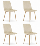 4 tooli komplekt Leobert Lava, liiva/pruun