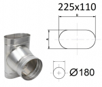Elliptiline tee laial k&uuml;ljel. AxB/D=225x110/180 mm.