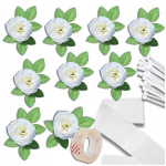 Komplektis 9 kreemjas roosist v&ouml;&ouml;kaunistus, pulmaauto kaunistused, kunst